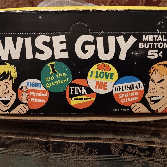 (4) 1965 Topps Wise Guy ButtonsUnopened Packs With Original Box,Fair Cond.